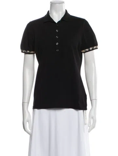 Pre-owned Burberry Short Sleeve Polo In Black