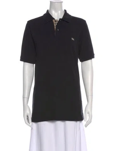 Pre-owned Burberry Short Sleeve Polo In Black