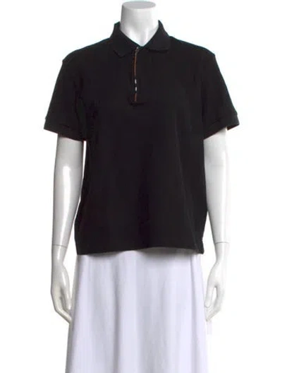 Pre-owned Burberry Short Sleeve Polo In Black