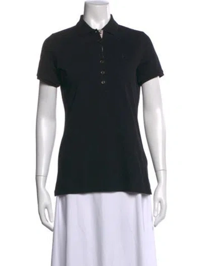 Pre-owned Burberry Short Sleeve Polo In Black