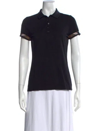 Pre-owned Burberry Short Sleeve Polo In Black