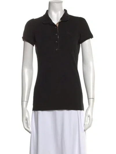 Pre-owned Burberry Short Sleeve Polo In Black