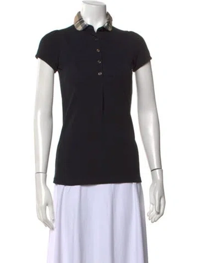 Pre-owned Burberry Short Sleeve Polo In Black