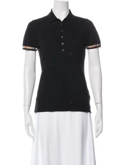 Pre-owned Burberry Short Sleeve Polo In Black