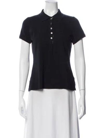 Pre-owned Burberry Short Sleeve Polo In Black