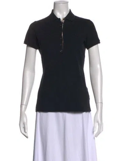 Pre-owned Burberry Short Sleeve Polo In Black