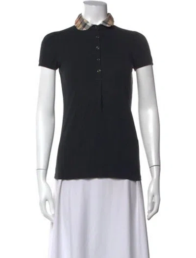 Pre-owned Burberry Short Sleeve Polo In Black