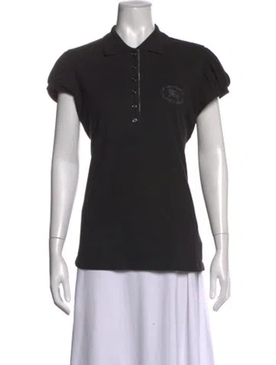 Pre-owned Burberry Short Sleeve Polo In Black