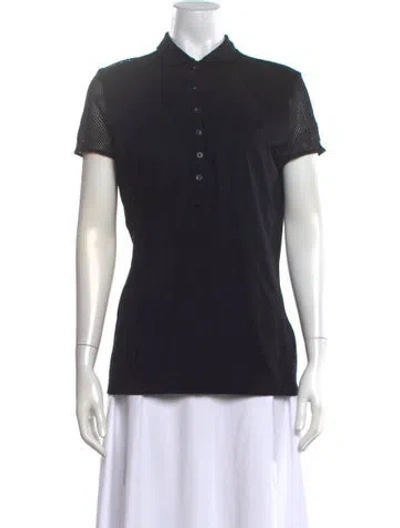 Pre-owned Burberry Short Sleeve Polo In Black