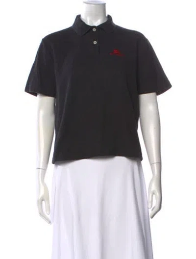 Pre-owned Burberry Short Sleeve Polo In Black