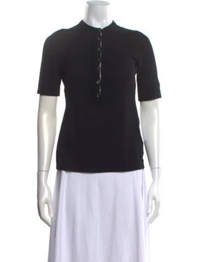 Pre-owned Burberry Short Sleeve Polo In Black