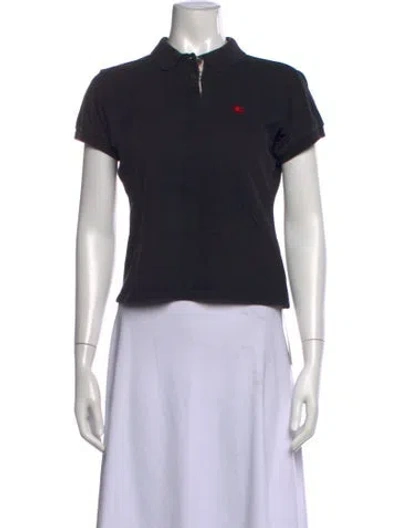 Pre-owned Burberry Short Sleeve Polo In Black