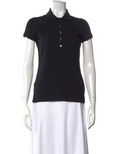 Pre-owned Burberry Short Sleeve Polo In Black
