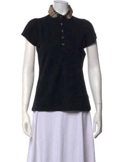 Pre-owned Burberry Short Sleeve Polo In Black