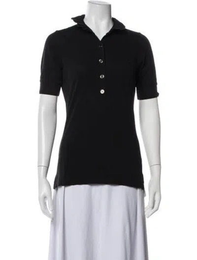 Pre-owned Burberry Short Sleeve Polo In Black