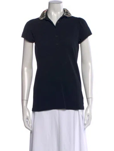 Pre-owned Burberry Short Sleeve Polo In Black