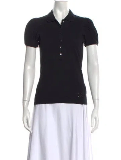 Pre-owned Burberry Short Sleeve Polo In Black