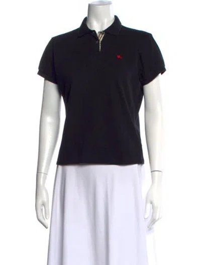 Pre-owned Burberry Short Sleeve Polo In Black