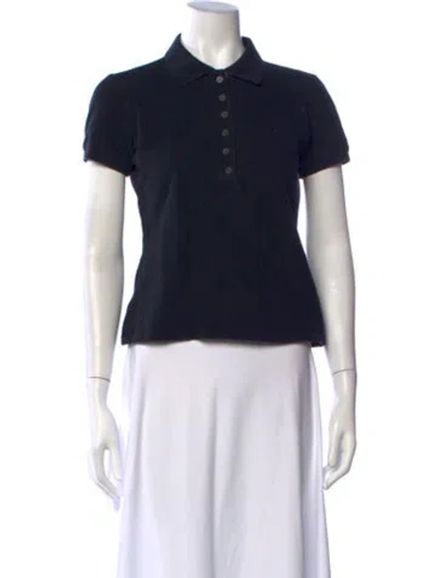 Pre-owned Burberry Short Sleeve Polo In Black