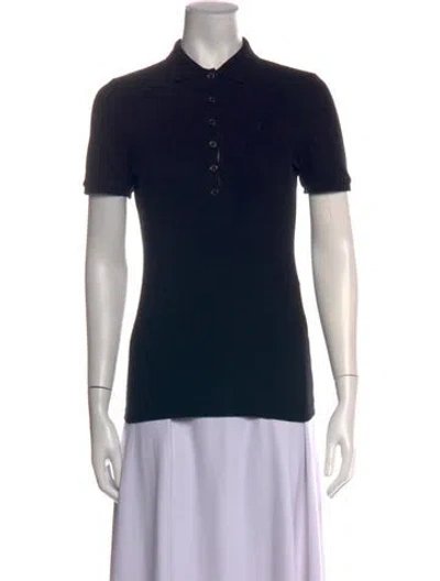 Pre-owned Burberry Short Sleeve Polo In Black