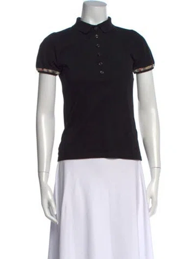 Pre-owned Burberry Short Sleeve Polo In Black