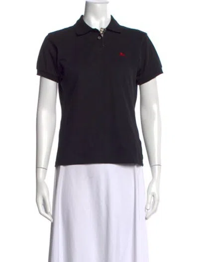 Pre-owned Burberry Short Sleeve Polo In Black