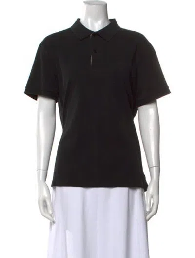 Pre-owned Burberry Short Sleeve Polo In Black