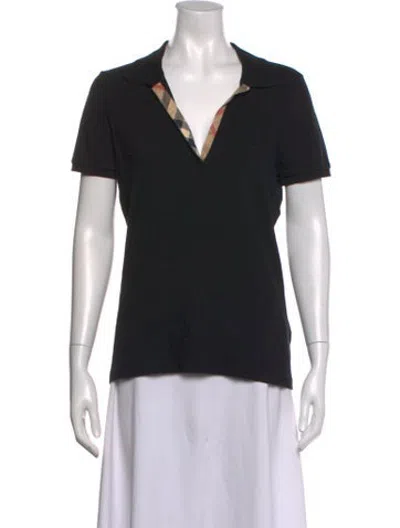 Pre-owned Burberry Short Sleeve Polo In Black