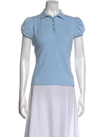 Pre-owned Burberry Short Sleeve Polo In Blue