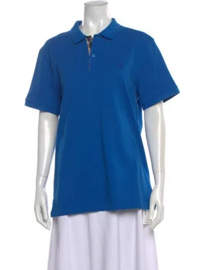 Pre-owned Burberry Short Sleeve Polo In Blue