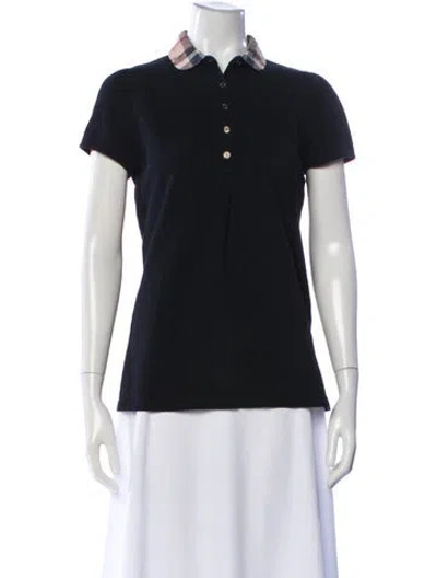 Pre-owned Burberry Short Sleeve Polo In Blue