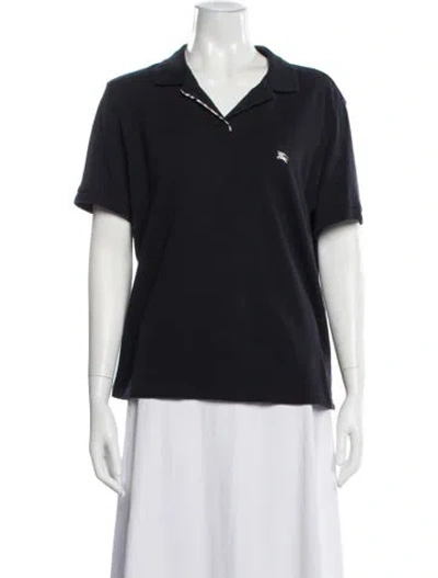 Pre-owned Burberry Short Sleeve Polo In Blue