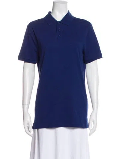 Pre-owned Burberry Short Sleeve Polo In Blue
