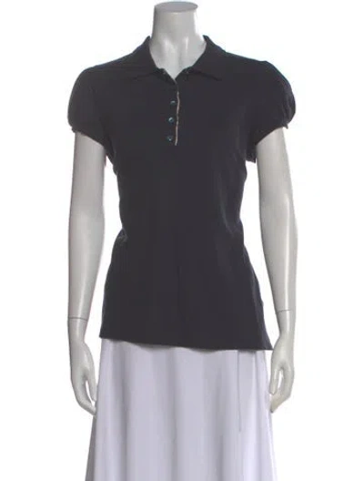 Pre-owned Burberry Short Sleeve Polo In Blue