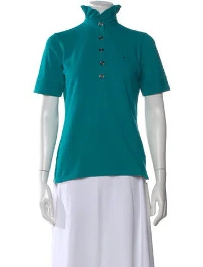 Pre-owned Burberry Short Sleeve Polo In Blue