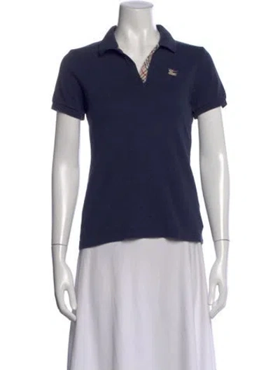 Pre-owned Burberry Short Sleeve Polo In Blue