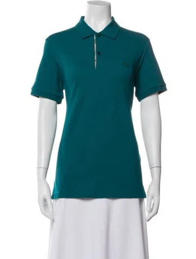 Pre-owned Burberry Short Sleeve Polo In Blue