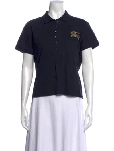 Pre-owned Burberry Short Sleeve Polo In Blue