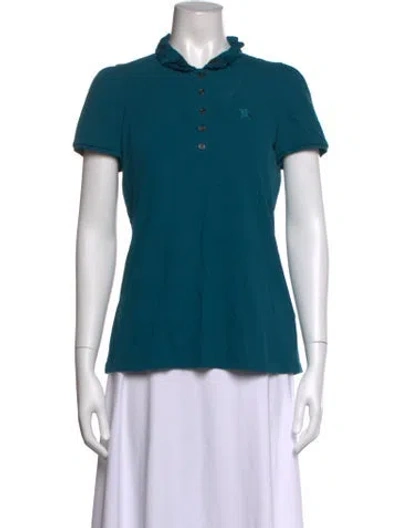 Pre-owned Burberry Short Sleeve Polo In Blue