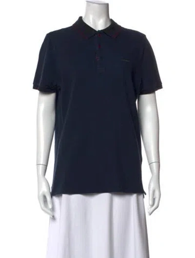 Pre-owned Burberry Short Sleeve Polo In Blue