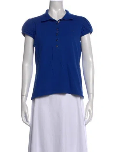 Pre-owned Burberry Short Sleeve Polo In Blue