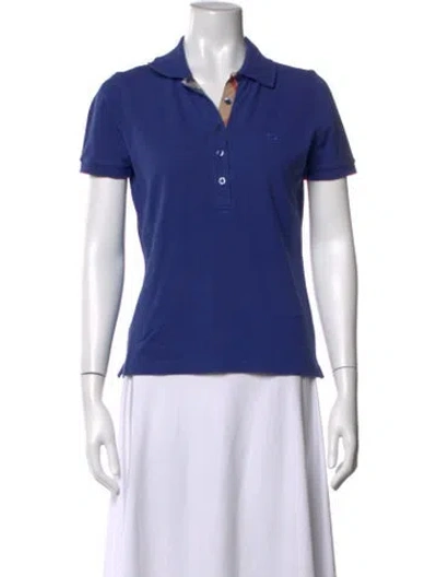 Pre-owned Burberry Short Sleeve Polo In Blue