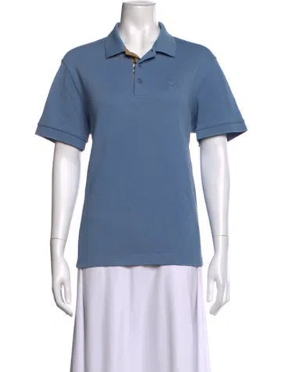 Pre-owned Burberry Short Sleeve Polo In Blue