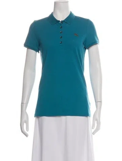 Pre-owned Burberry Short Sleeve Polo In Blue
