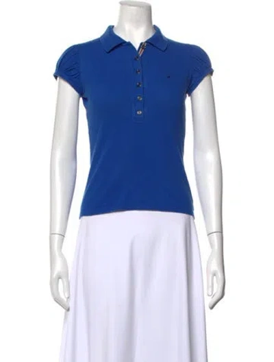 Pre-owned Burberry Short Sleeve Polo In Blue