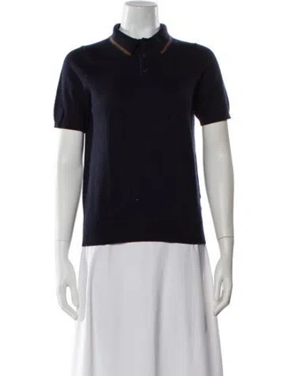 Pre-owned Burberry Short Sleeve Polo In Blue