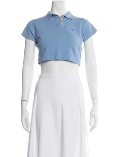 Pre-owned Burberry Short Sleeve Polo In Blue/white