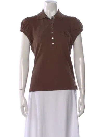 Pre-owned Burberry Short Sleeve Polo In Brown