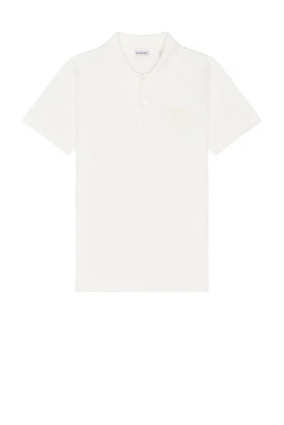 Burberry Short Sleeve Polo In Chalk