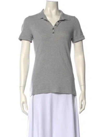 Pre-owned Burberry Short Sleeve Polo In Gray